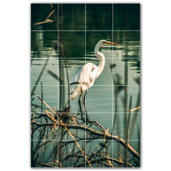 Picture-Tiles.com: Bird Ceramic Tile Wall Mural WAL500191-46M. 24"W x 36"H using (24) 6" x 6" Ceramic Tiles-Satin Finish