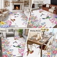 thumbnail image 5 of 5'x8' Area Rugs, Watercolor Flowers Indoor Outdoor Area Rug for Living Room Bedroom, Spring Hummingbird Butterflly Floral Washable Bathroom Rugs Kitchen Floor Carpet Mats Home Decor Aesthetic, 5 of 8