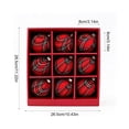 thumbnail image 3 of MERILER 9 Piece Plaid Christmas Ball Ornaments Set Fabric Wrapped Hanging Baubles Plastic Xmas Tree Decorations Holiday Home Party, 3 of 6