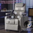 thumbnail image 4 of MYXSRI Sillon Masajeador, Sillon Reclinable Adultos 8 Modos de Masaje con Soporte Lumbar, Reposapiés Retráctil, Reposabrazos y Reposacabezas Ajustables, Ruedas 360°, para Sala y Dormitorio (Gris), 4 of 9