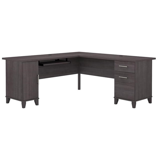 Bowery Hill Bureau Transitionnel en L de 72 Po avec Rangement, Gris Orage
