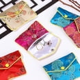 thumbnail image 2 of Chinese Brocade Handmade Embroidery Gift Storage Pouch Bag Zipper Jewelry Bag Snap Case Satin Coin Purse purple S, 2 of 6