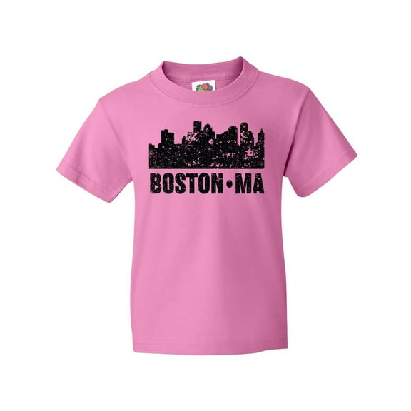 Inktastic Boston Massachusetts City Skyline with Grunge Youth T-Shirt