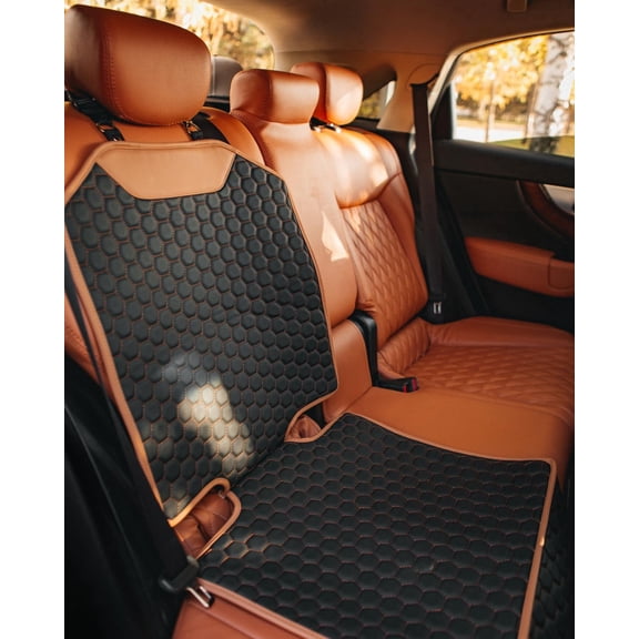Owleys Hexy Beige, PU Leather, Waterproof, Front Seat Covers, 1 Pc
