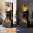 thumbnail image 5 of 39.8’’ Tall Modern Spiral Waterfall Fountain Outdoor/Indoor Water Fountain Resin Stone-Like Water Feature with LED Lights for Outside, Garden, Patio, Porch, Deck, Backyard, Home Decor, 5 of 9