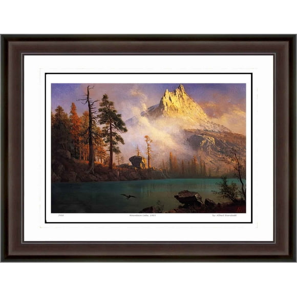 Albert Bierstadt "Mountain Lake, 1865" Print - Hudson River School Ltd Ed