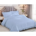 thumbnail image 2 of 1 Piece Luxury Vintage Ruffle Pattern Comforter By D.N.G. BEDDINGS Premium Super Soft, All Season, 800 Thread Count 100% Egyptian Cotton Super King Size Light Blue Color, 2 of 8