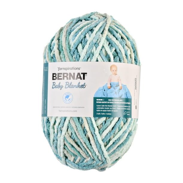 Bernat Polyester Baby Blanket Yarn (300g, 10.5 oz), Baby BlueGreen