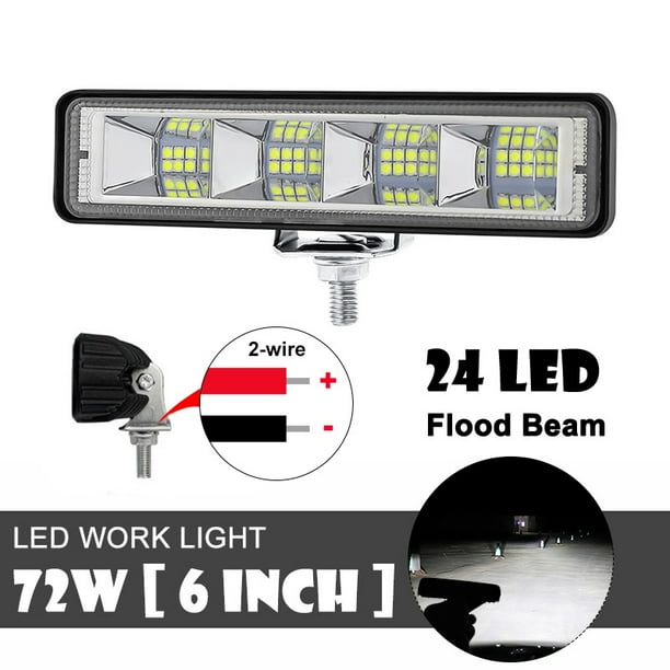72w coche barra de luz de trabajo led 4x4 motocicleta faros externos 24 barra de trabajo led todoterreno suv atv tractor barco camiones excavadora 12v 24v led combo beam huangjie unisex
