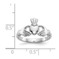 thumbnail image 3 of Auriga Fine Jewelry 14K White Gold Claddagh Ring for Women Size 6.5, 3 of 6