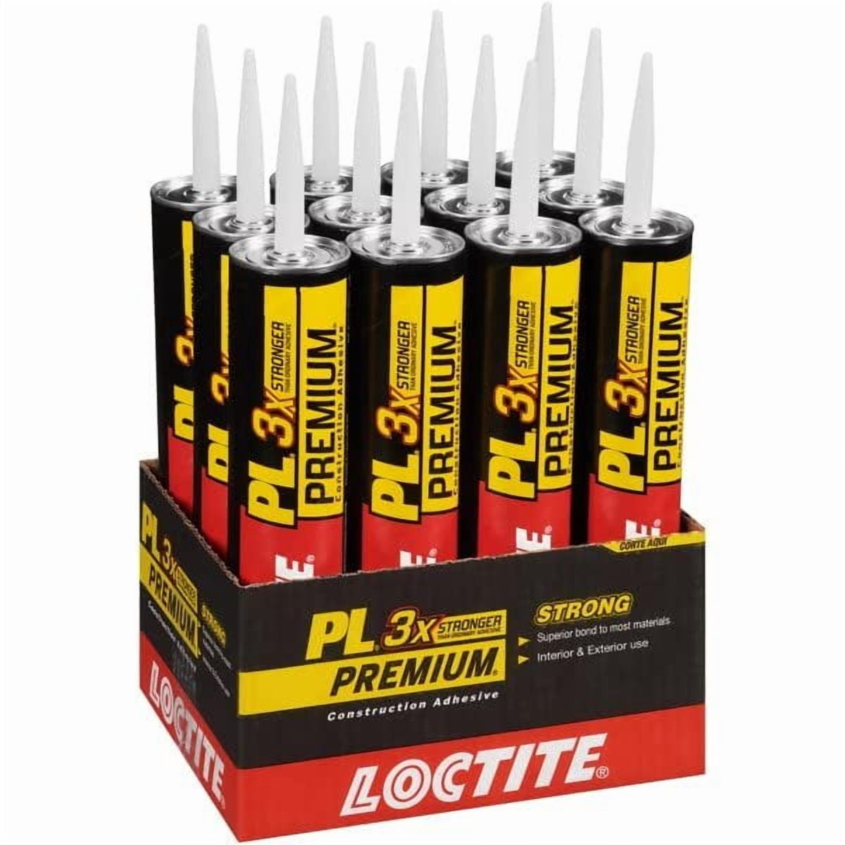 12-pack Loctite PL Premium Polyurethane Construction Adhesive Glue - Waterproof - 12 Pack, 28 fl oz — Exterior Wood Surfaces, UV-Resistant Formula