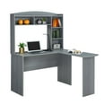 thumbnail image 2 of Techni Mobili Modern L-Shaped Desk with Hutch, Gray, 2 of 8