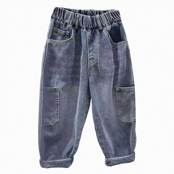 NIEWTR Boys Jeans Straight Wide Leg Denim Trousers Comfortable Playwear Spring Loose Casual Big Youth Kids Pants