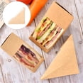 thumbnail image 2 of 100Pcs Kraft Sandwich Boxes Triangle Sandwich Case Paper Sandwich Case Paper Baking Box, 2 of 8