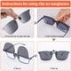 thumbnail image 4 of Lentes de Sol Clip-On GLEXAL Cuadrados Negros Polarizados UV400, 4 of 8