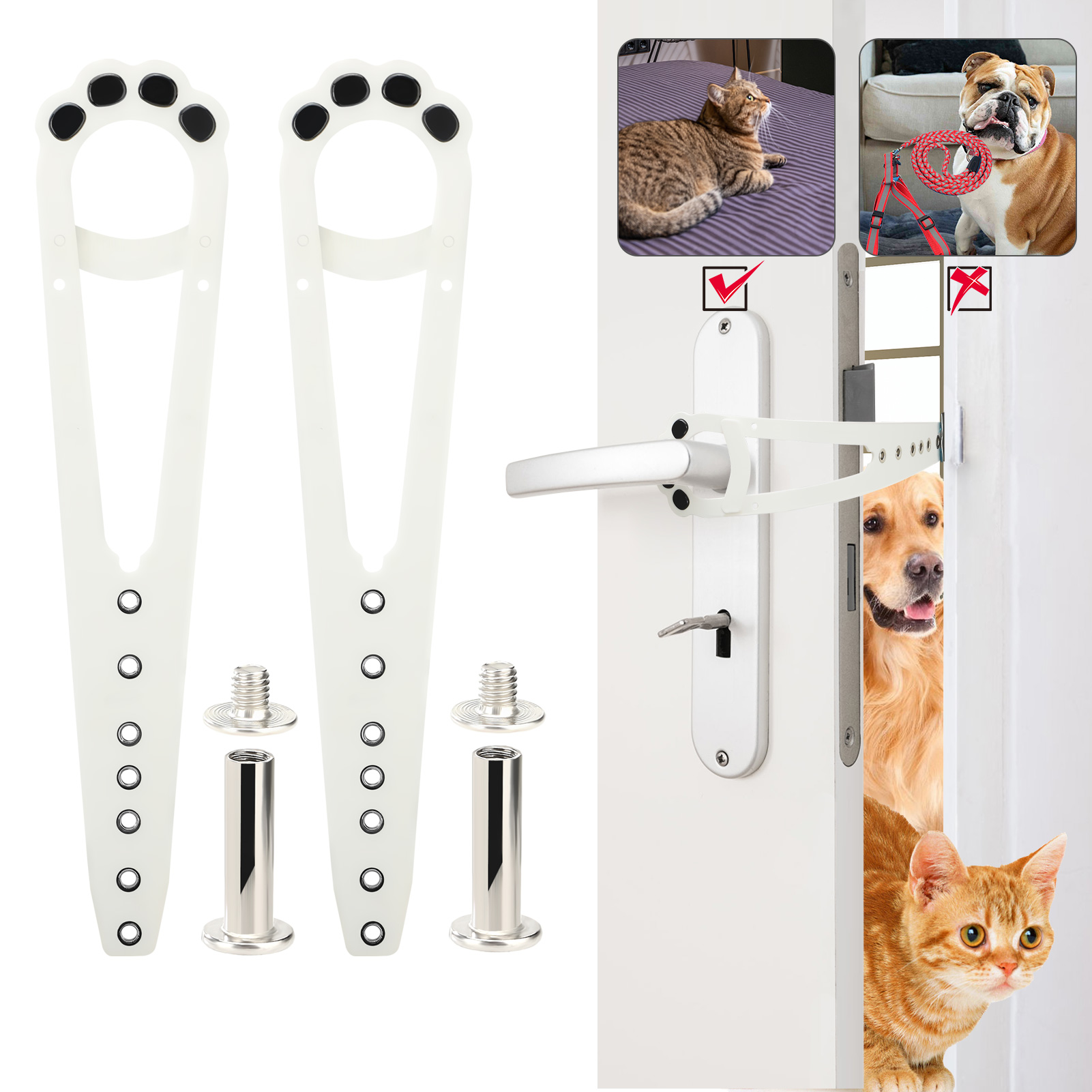 Cat Door Holder Latch Adjustable Cat Door Alternative to Keep Dogs Out