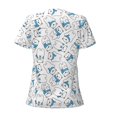 thumbnail image 5 of Wukai Scarf Bear Casual V-Neck Graphic Tees for Women: Lightweight and Breathable Summer Tops with Stylish Design-Small, 5 of 8