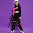 thumbnail image 2 of LOLANTA Girls Hip Hop Dance Clothes 3Pcs Crop Top Cargo Pants Sets Active Outfits, 2 of 5