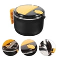 thumbnail image 4 of Miangastore Bol à Nouilles Réutilisable Isolé avec Couvercle et Poignée en Acier Inoxydable et PP pour la Maison Noir 1 Ensemble, 4 of 9