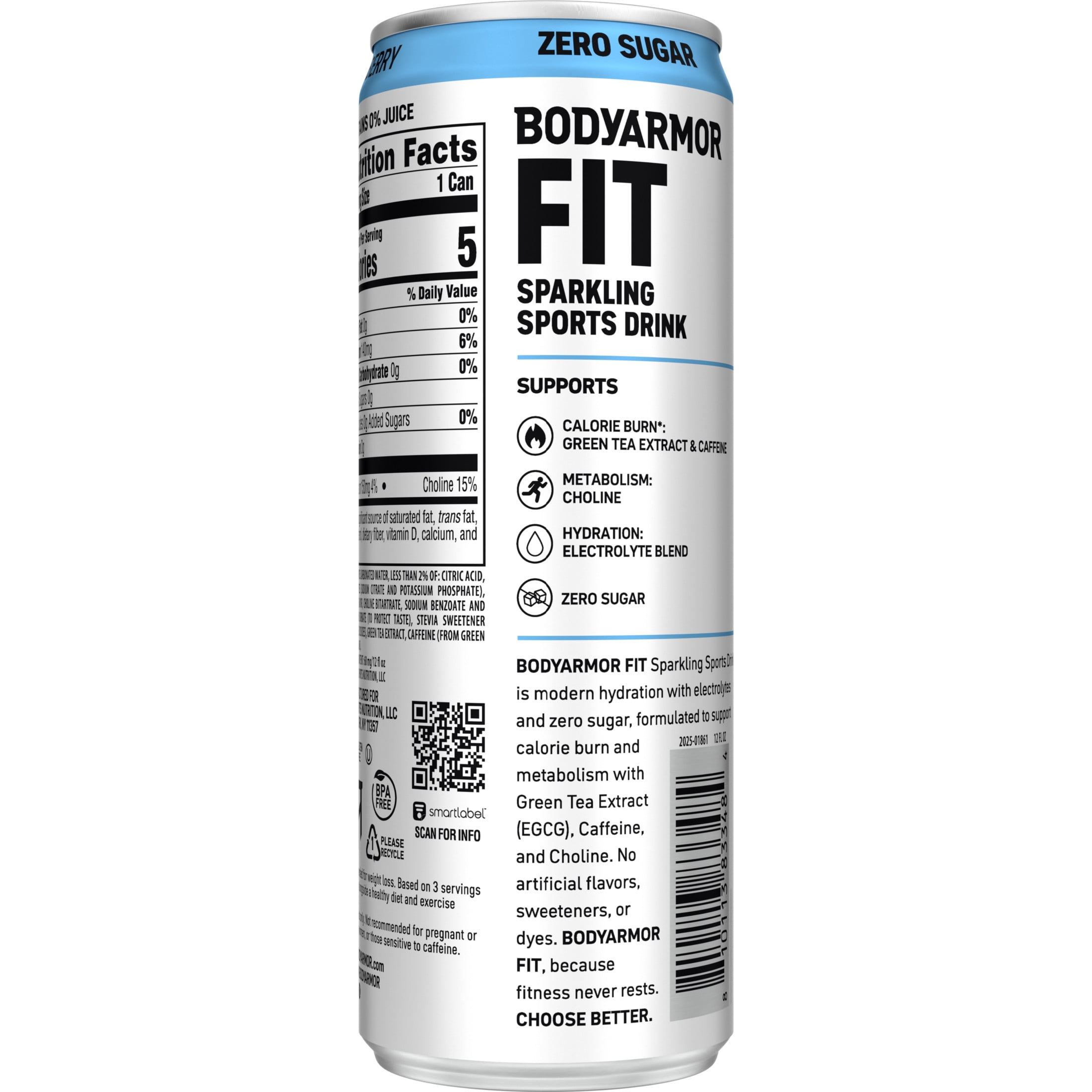 BODYARMOR FIT Zero Sugar Mixed Berry Sports Drink Can, 12 fl oz