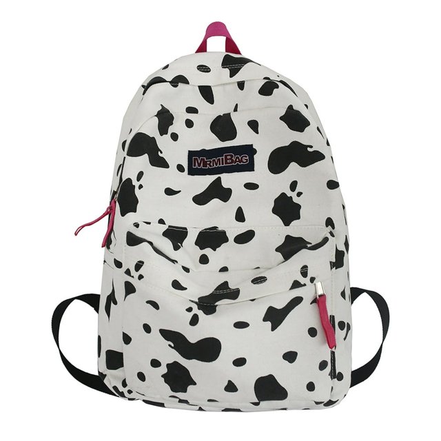Preppy Style Women Canvas Print Backpack Casual Large Rucksacks (Leopard)