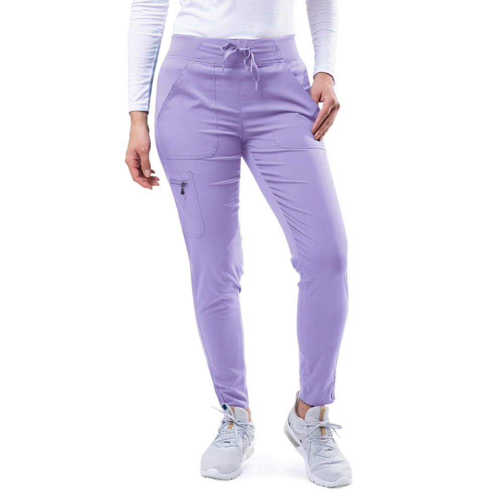 Adar - Adar Pro Scrubs for Women - Ultimate Yoga Jogger Scrub Pants - P7104 - Lavender - XXS