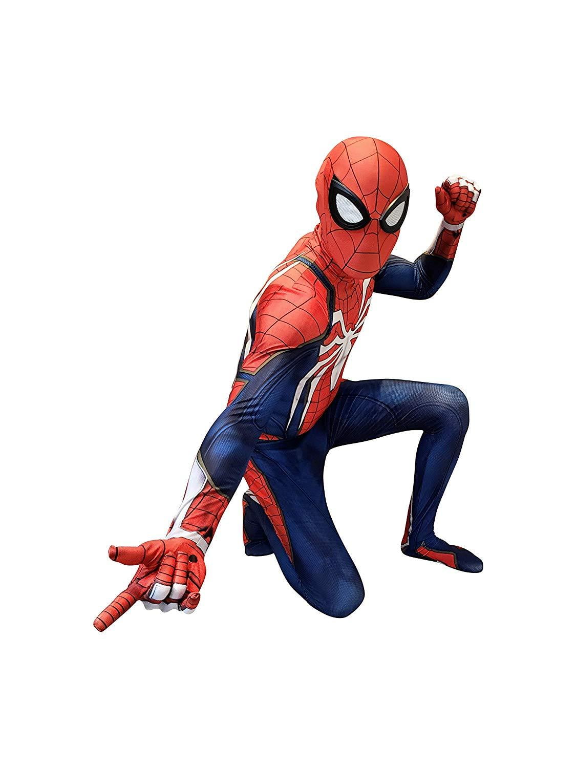 Spider-Man PS4 Insomniac Games Kids Boys Halloween Cosplay Costume Zentai Suit 