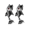 thumbnail image 2 of One Pair Shark Skeleton Occlusion Reflective Car Nicks Cover Shark Fishing Master Terror Skeleton Reflective Car Stickers 30*17CM, 2 of 6