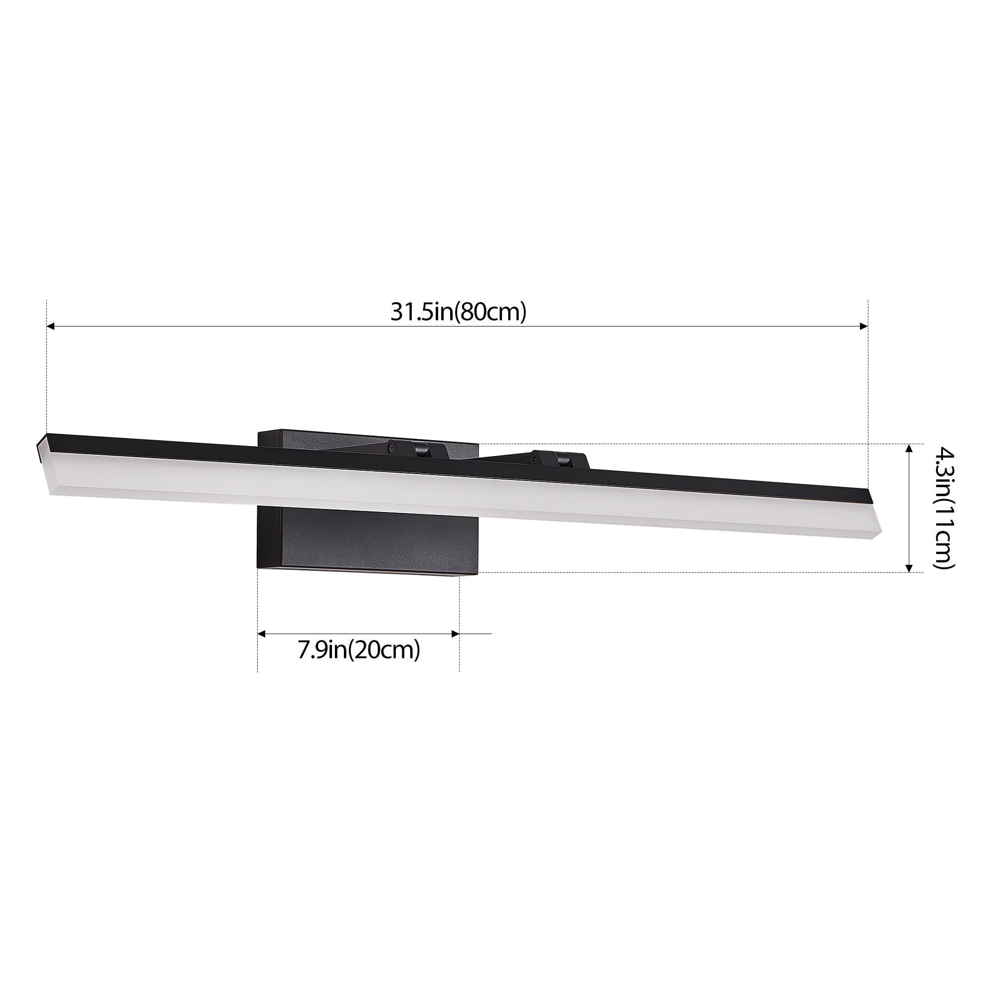Jopath 32 Inch Modern LED Bathroom Vanity Light, Sleek Black Metal Wall Light for Mirror, Dressing Room or Sink