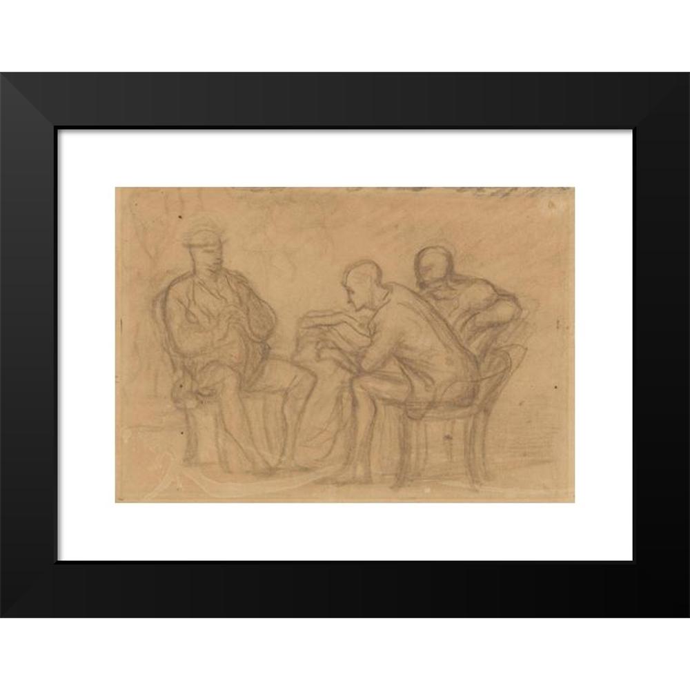 Honoré Daumier 14x11 Black Modern Framed Museum Art Print Titled - The Reading
