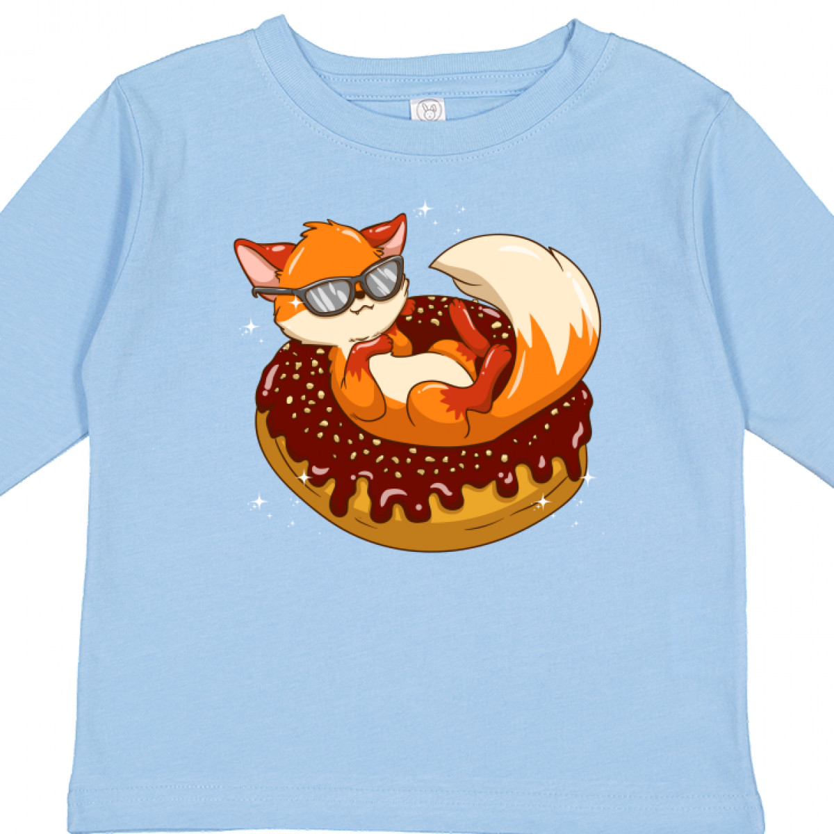 Inktastic Fox Funny Donut Lover Boys or Girls Long Sleeve Toddler T-Shirt - image 3 of 4