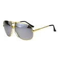 thumbnail image 2 of Vintage Style Mens Racer Metal Rim Pilots Retro Sunglasses Yellow Gold Mirror, 2 of 4