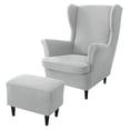 thumbnail image 1 of CHOK 2024 Wing Chair Slipcover Chair Covers For Wingback Chairs Stretch Sofa Cover Furniture Protector Couch Soft With Elastic Bottom-Pink-Chair Cover, 1 of 8
