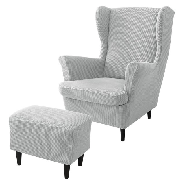 CHOK 2024 Wing Chair Slipcover Chair Covers For Wingback Chairs Stretch Sofa Cover Furniture Protector Couch Soft With Elastic Bottom-Pink-Chair Cover