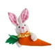 thumbnail image 3 of Adorno colgante de conejo de Pascua: orejas de conejo rosa con zanahoria para jardín y granja. Orejas de conejito rosa, 3 of 9