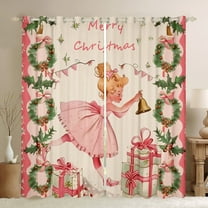 Manfei Kawaii Princess Black Out Curtains for Girls, Dreamy Fairy Tale Curtains Pack of 2 (42x63 Each), Christmas Tree Gifts Bedroom Curtains, Window Curtains Bedroom Decor