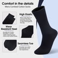 thumbnail image 2 of Loritta 6 Pairs Mens Dress Socks Business Breathable Crew Socks for Men Casual Stiped Long Socks, Size 6-9, 2 of 7
