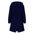 thumbnail image 5 of FAIWAD Hooded Button Windbreaker for Women Loose Windproof Waterproof Active Outwear Raincoat (Small, Dark Blue), 5 of 6