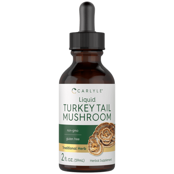 Turkey Tail Mushroom Liquid Extract | 2 fl oz | Vegetarian Tincture | Non-GMO, Gluten Free | by Carlyle