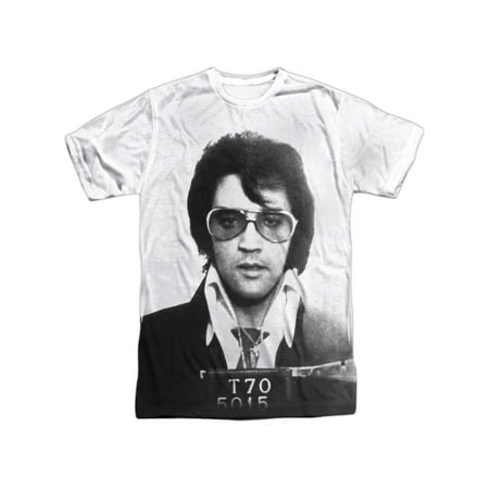 Elvis Presley Singer Rock Music Icon Police Photo Adult Front/Back Print T-Shirt
