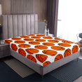 thumbnail image 4 of Erosebridal Ensemble de Draps pour Amateur de Basketball Format Simple, Draps Orange Simple, Déco de Jeu de Balles, 3 Pcs, 4 of 7