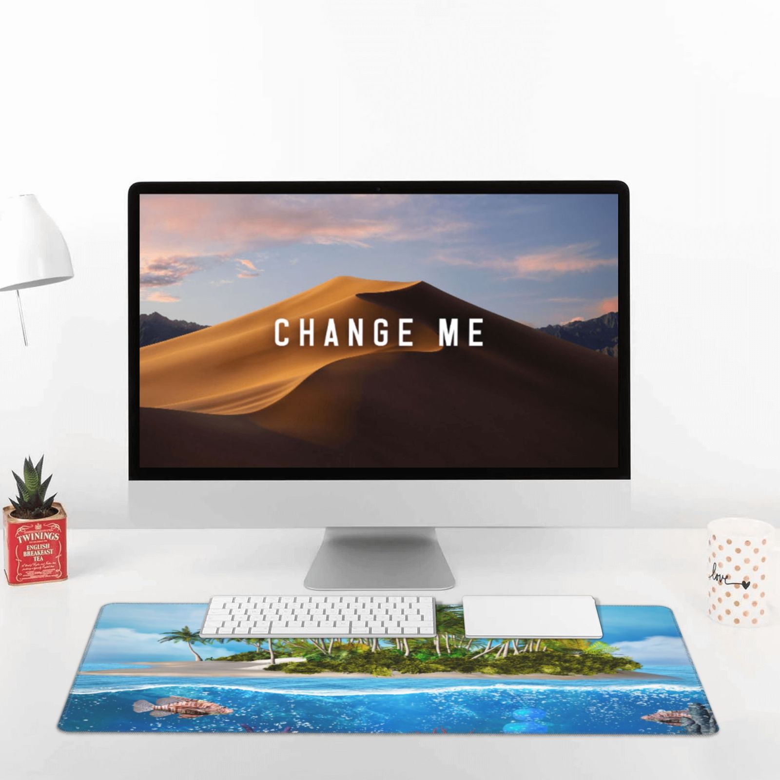 Kdxio Island And Coral Reef Print Large Gaming Mouse Pad,Non-Slip Base,Water Resist Keyboard Pad for Gamer,Office & Home,29.5 x 15.8 in