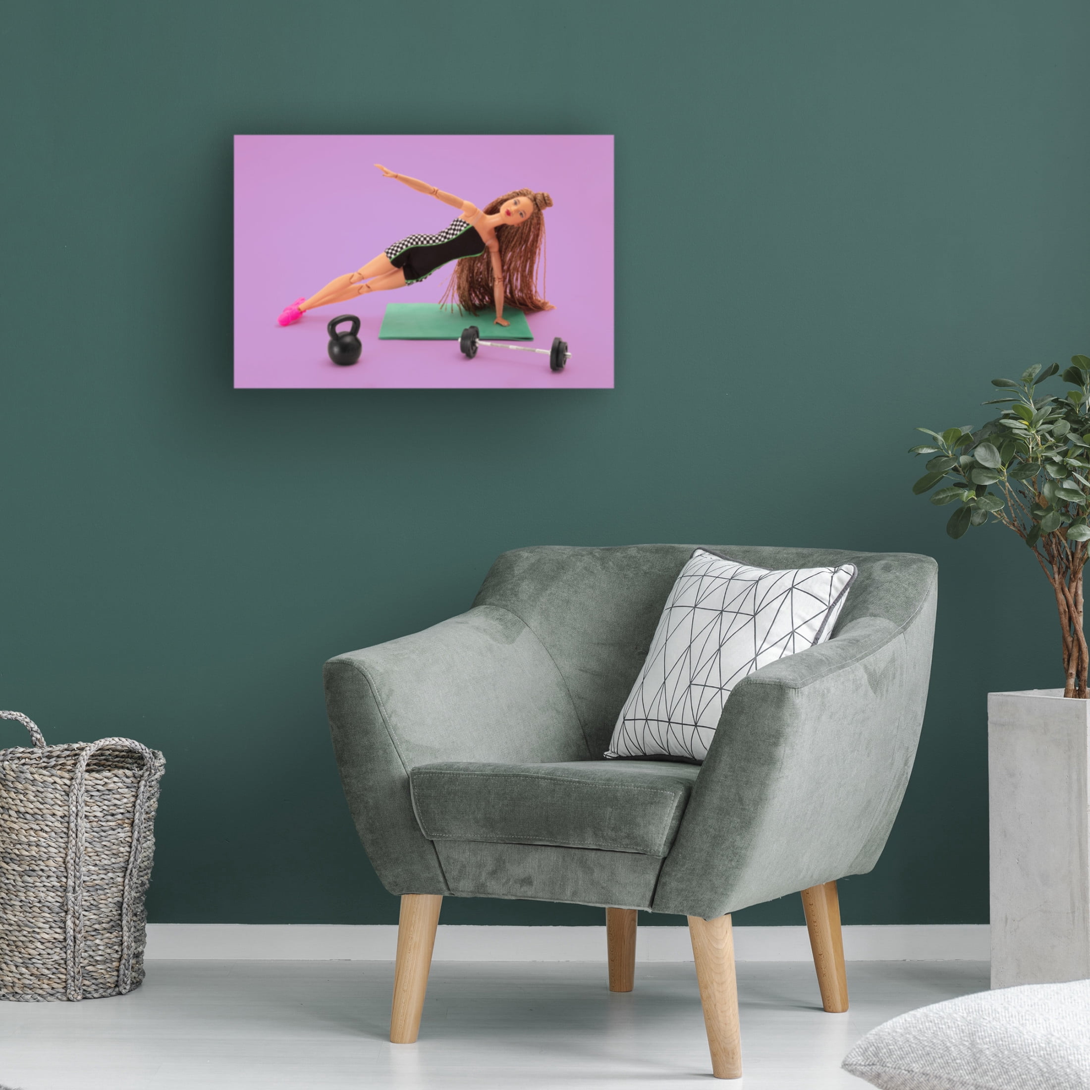 Canvas Wall Art - Julia Ramiro 'Yogui 2' Wall Art for Living Room, Bedroom, or Office Décor by Trademark Fine Art - 24 x 16 Inches