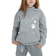 thumbnail image 3 of Tfken Outfits Sets For Children Girls Hooded Long Sleeve Dog Print Sweatshirt Pant Athleisure Soft Clothing Sets Light Gray Size 4-5 Years, 3 of 3