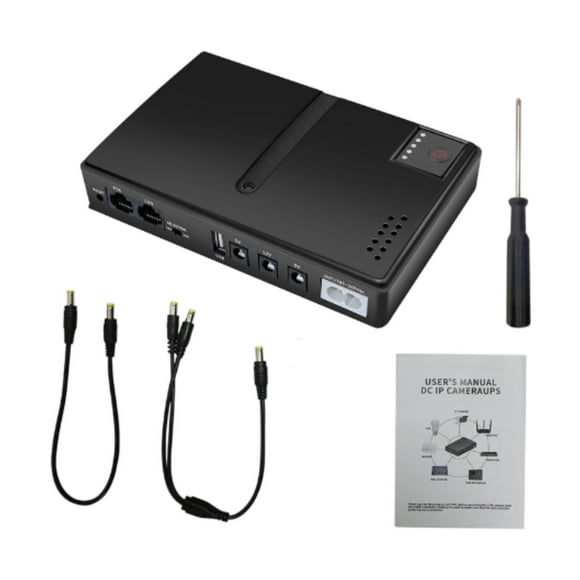 Bunblic Mini Ups Battery Backup Backup Power Supply Adapter Double Output Ports 5V 9V 12V Multipurpose for Access Control System Home