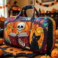 thumbnail image 5 of Halloween Tote Gift Bags, Puff Stitching Quilted Halloween Print Tote Bag, Portable Travel Shoulder Handbag, 5 of 6