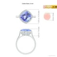 thumbnail image 4 of ANGARA Natural Claw-Set Cushion 3.8 ct Tanzanite Cocktail Halo Ring in 14K White Gold for Women (Size-9mm) | December Birthstone, Anniversary, Jewelry Gift for Women | Natural Tanzanite Ring, 4 of 9