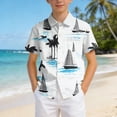 thumbnail image 5 of WUANDIXFA Kids Vibrant Hawaiian Shirt Beach Party Style Boy's Girl's Fun Print (Sky Blue, 7-8 Years), 5 of 7