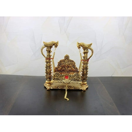 

GoldGiftIdeas Oxidized Gold Plated Laddu Gopal Jhula for Home Krishna Jhula Swing for Pooja Return Gifts Indian Pooja Items for Gift (Pack of 5)