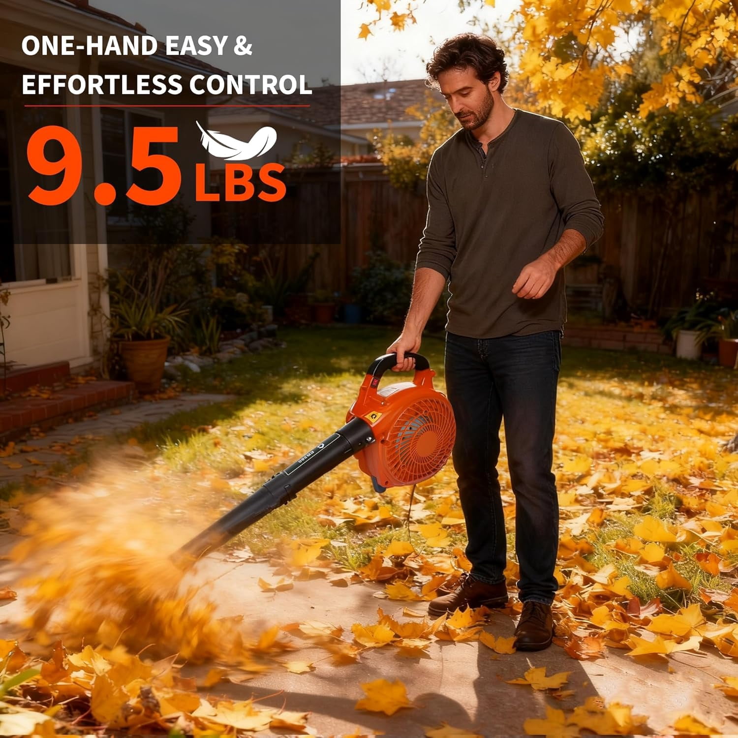 Garvee 280 mph at 490 CFM 28 CC, 2-Cycle Gas Handheld Leaf Blower, Orange